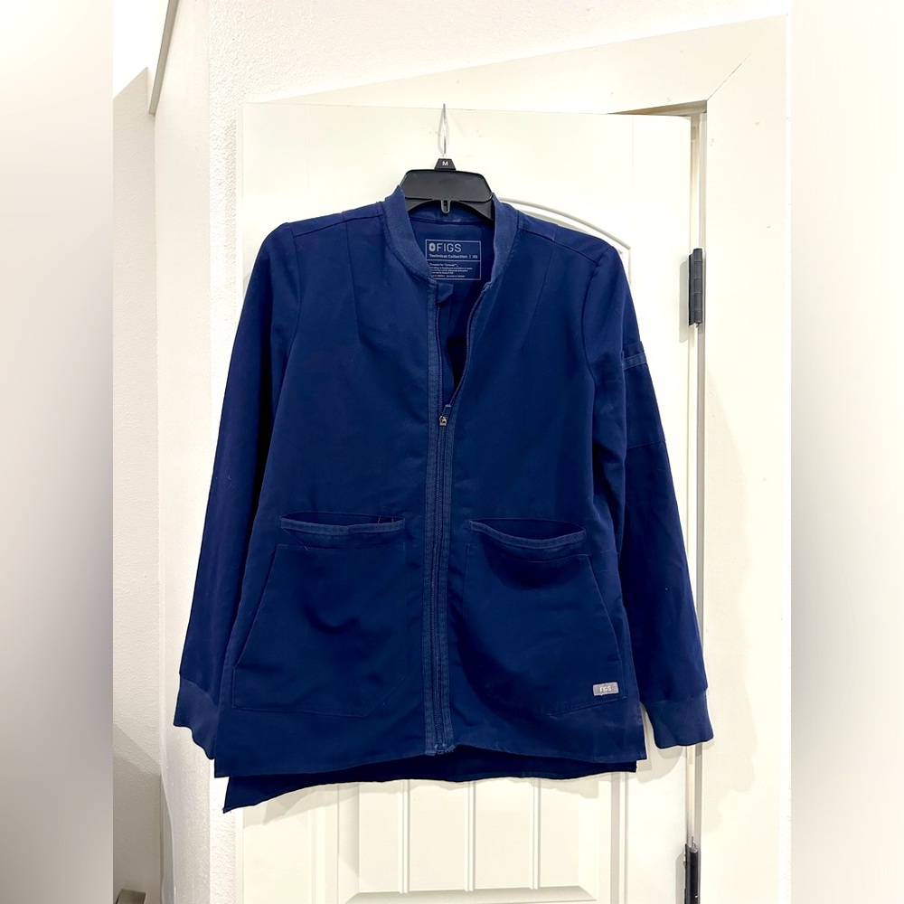 Figs scrub jacket navy blue xs